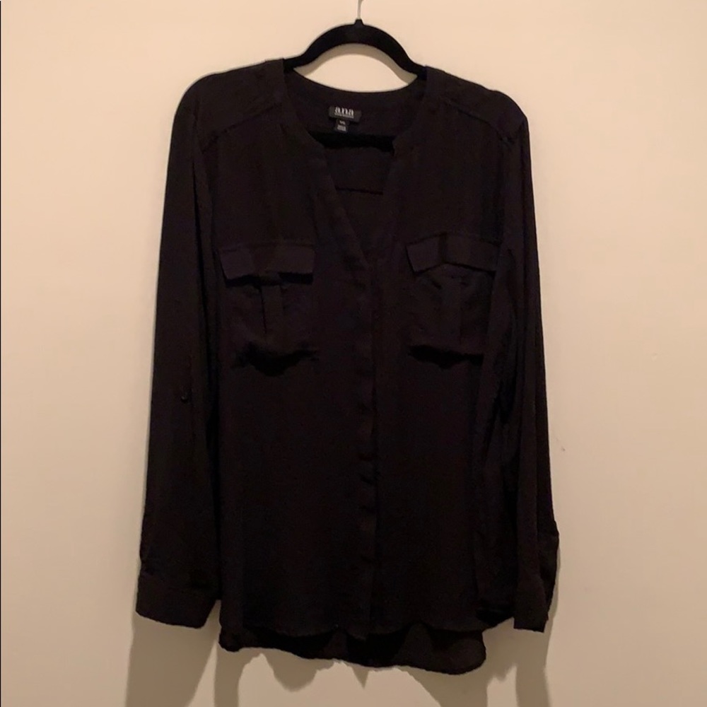 ANA Crepe Military Style Tunic Blouse
